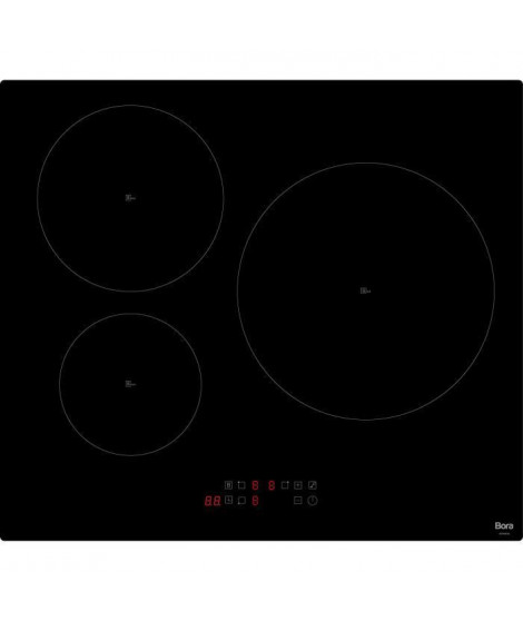 Table de cuisson induction BORA - 3 foyers - L59xP52 cm - 3600 W - Noir - BOTINB163