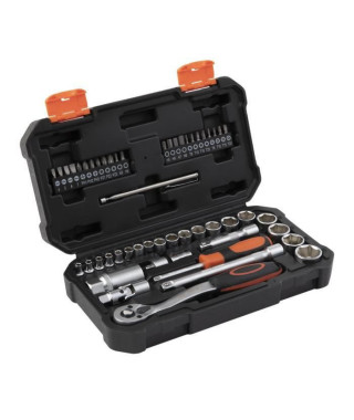 Coffret Cliquet - Douilles et Embouts MANUPRO - 53 outils et accessoires - En acier et chrome-vanadium