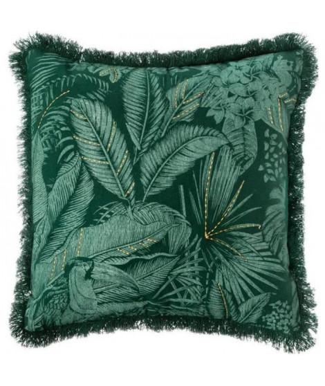 Housse de Coussin Jungle Brodé - 40 x 40 cm - Vert