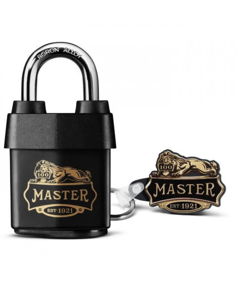 Master Lock 1921EURDCC Cadenas Haute Sécurité Etanche avec le Logo des 100 ans, Noir, 97 x 54 x 32 mm
