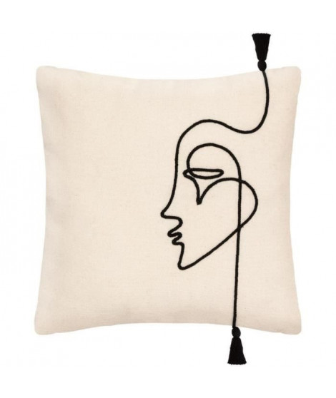 Housse coussin visage corde - 40x40 cm