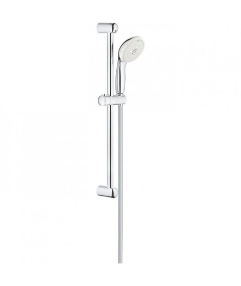 GROHE Ensemble de douche 3 jets Tempesta 100 27644001 - Barre de douche 60 cm - Limiteur de débit - Anti-calcaire - Chrome