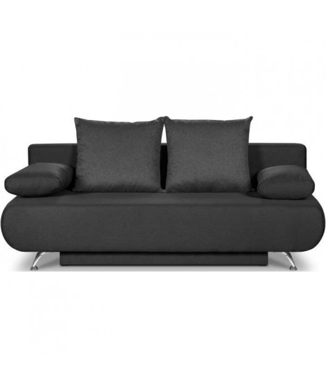 Banquette convertible avec le coffre - Tissu graphite - L210 x P92 x H80 cm - KALIOPE