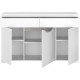 Parisot enfilade - Blanc brillant - Design Contemporain - 3 portes 2 tiroirs - B