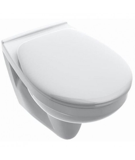 VILLEROY & BOCH Pack complet WC suspendu bride fermée avec bati support autoportant, abattant et plaque