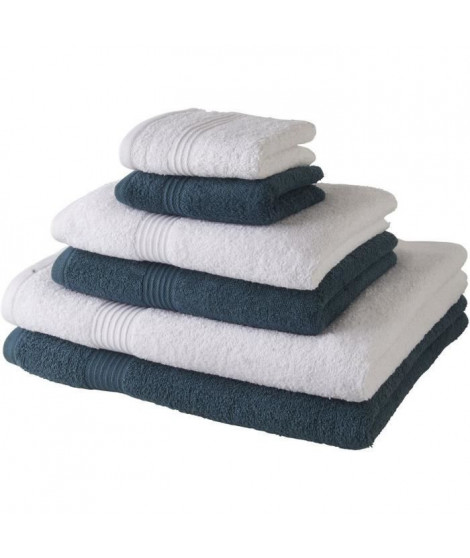 TODAY Lot de 6 serviettes de bain 100 % coton - Invités 30x50 cm, 2 serviettes 50x100 cm et 2 draps 70x130 cm