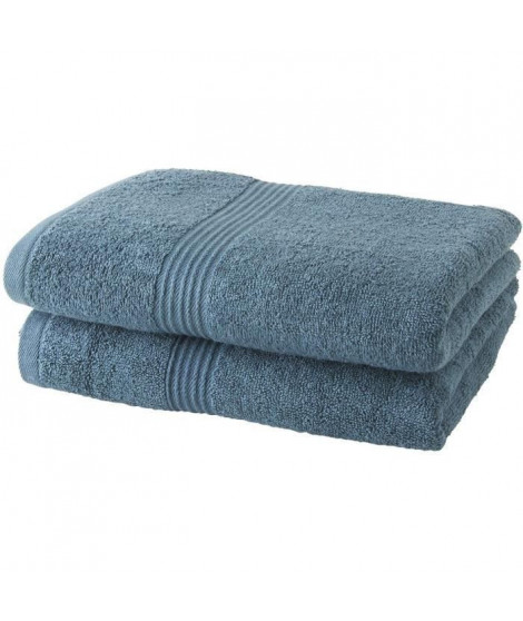 TODAY Lot de 2 Serviettes de Bain 100% coton - 50x100 cm - Paon