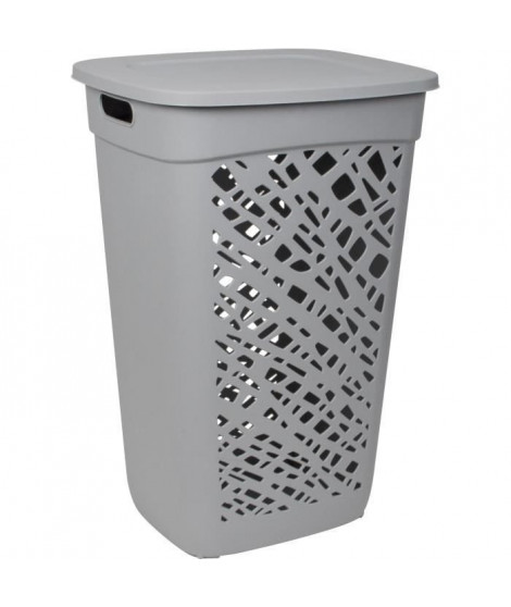 Curver coffre a linge 60l infinity dots - plastique recyclé - gris