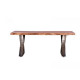 Table basse en Acacia - Pieds métal Chrome - L 120 x P 70 x H 42 cm