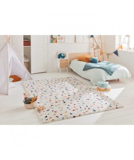 Tapis Chambre poils longs pois multicolore - 100% polypropylene - 80 x 140 cm - Intérieur - NAZAR