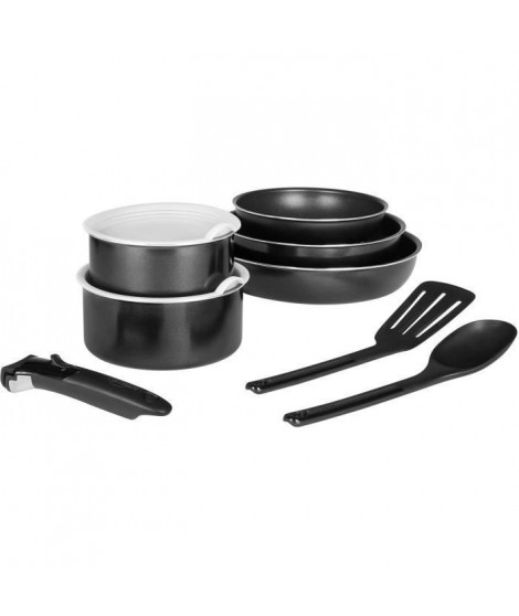 SITRAM 714642 - Batterie de cuisine 10 pieces Aluminium pressé - Revetement intérieur anti-adhésif - Tous feux sauf induction