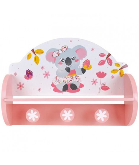 FUN HOUSE Mimi Cally  Koala 713337 ETAGERE PORTEMANTEAU Dimensions : ± H. 33 x L. 46 x P. 15 cm pour enfant