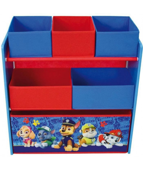 FUN HOUSE PAT'PATROUILLE Etagere avec 6 casiers bacs de rangement - H.66 x l.63,5 x P.30 cm - Pour enfant