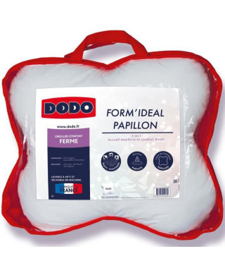 Oreiller Form'idéal Papillon - 55 x 55 cm - Garnissage 100% polyester thermolite résilience - Blanc - DODO