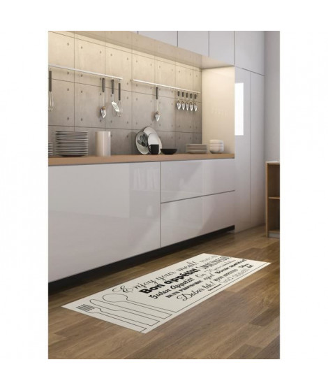 Tapis VIF 55482 - Beige et noir - 100 % vinyle 1,5 mm - 49,5x112 cm - Intérieur - AASTORY