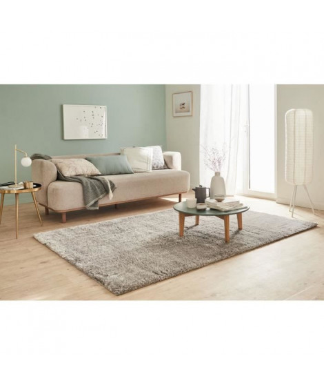 Tapis shaggy doux Cosy 902 uni - Gris - 100% polyester - 80 x 150 cm - Intérieur - NAZAR