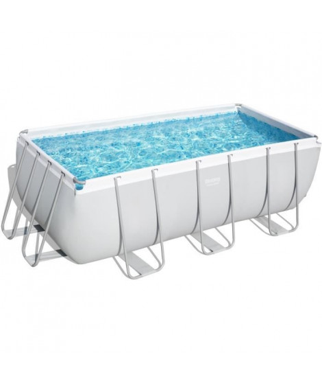 Piscine hors sol BESTWAY Power Steel - Rectangulaire - 412 x 201 x 122cm - (Avec filtre a sable, échelle et diffuseur)