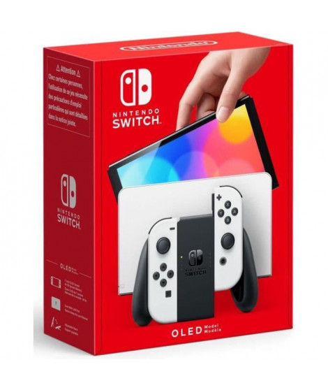 Console Nintendo Switch (modele OLED) : Nouvelle version, Couleurs Intenses, Ecran 7 pouces - avec un Joy-Con Blanc