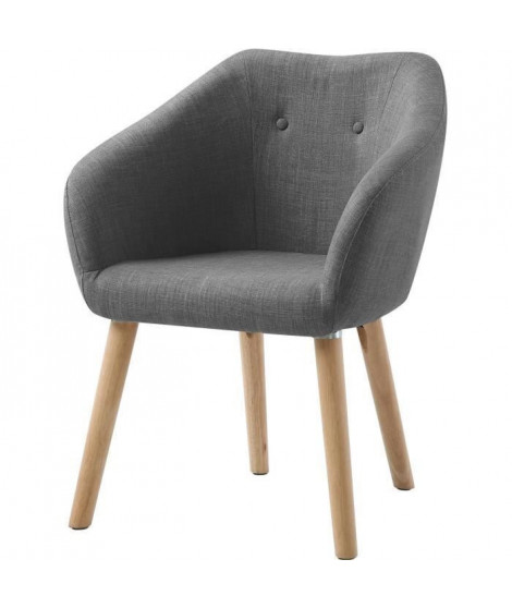 Fauteuil CANDY - Tissu polyester gris anthracite - Scandinave - L 42 x P 60 x H 79 cm