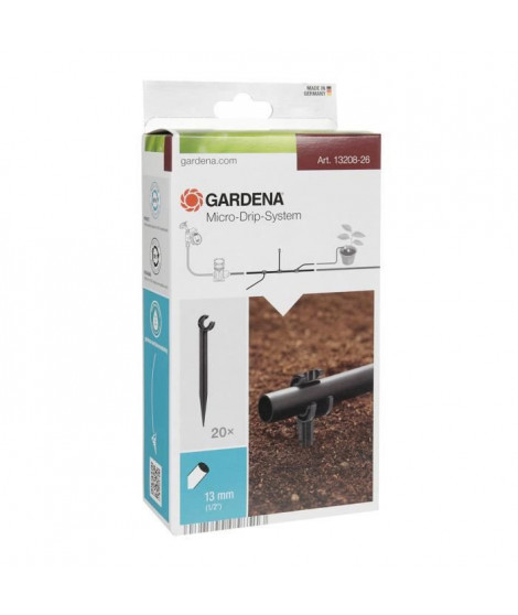 Support de Tuyau de systeme de Micro-Drip goutte a goutte GARDENA - Pour guider et fixer les tuyaux 13 mm (13208-26)