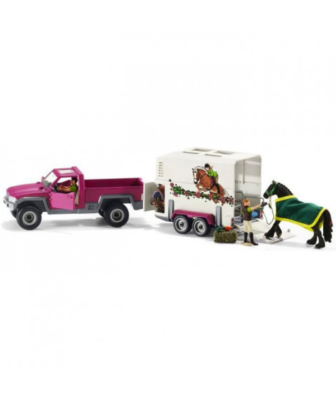 Pick-up avec remorque pour cheval - SCHLEICH - 42346 - A partir de 5 ans