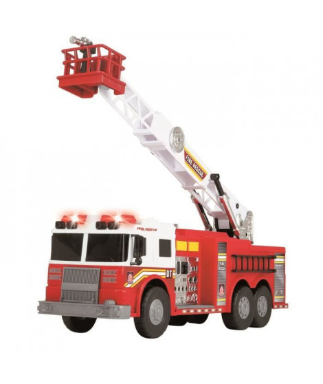 DICKIE - Camion de pompiers 57cm a roues libres, avec son, lumieres et parties mobiles. Piles fournies. Des 3 ans.