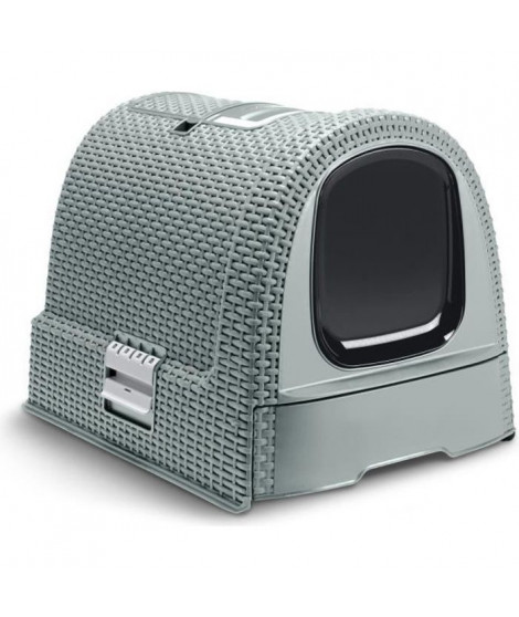 CURVER Maison de toilette - Bleu gris - Pour chat - 51 x 38,5 x 39,5 cm