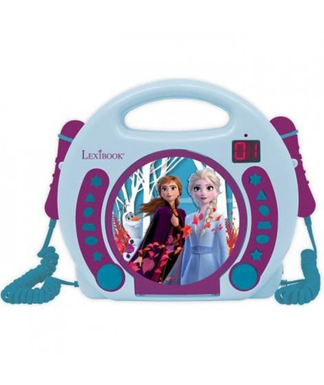 LA REINE DES NEIGES 2 - Lecteur CD karaoké enfant avec 2 microphones - LEXIBOOK