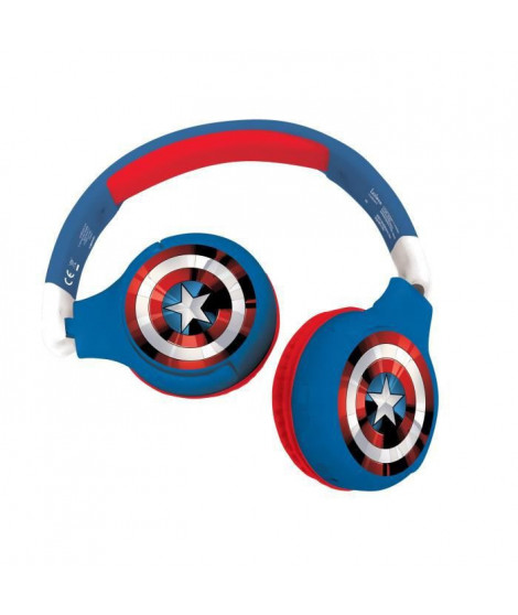 AVENGERS - Casque 2 en 1 Bluetooth - Filaire confortable et pliable pour enfants avec limitation de son - LEXIBOOK