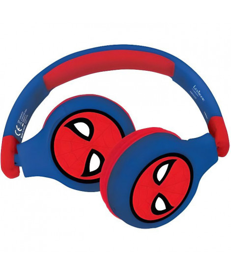 SPIDER-MAN - Casque 2 en 1 Bluetooth - Filaire confortable et pliable pour enfants avec limitation de son - LEXIBOOK