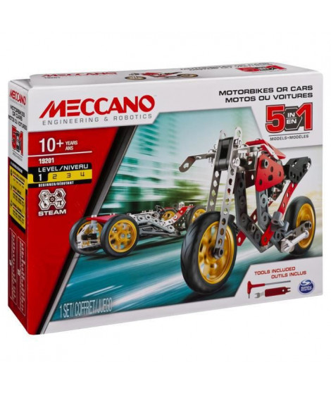 MECCANO Voiture et moto - 5 modeles