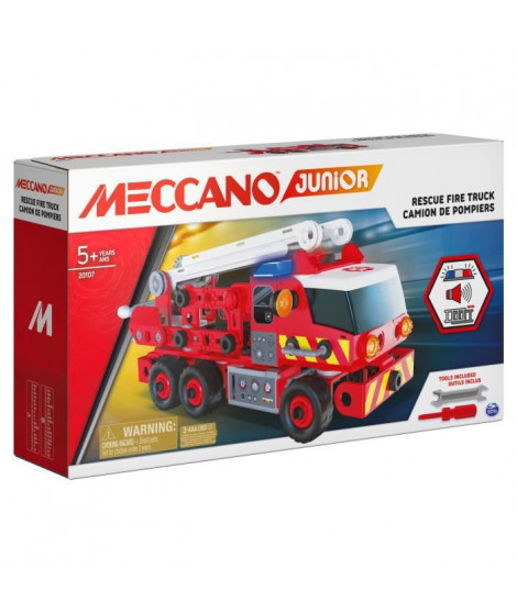 MECCANO - CAMION DE POMPIERS MECCANO JUNIOR - 6056415 - Jeu de Construction et Outils - Effets sonores et lumineux