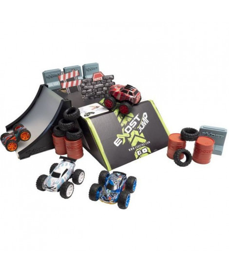 Circuit avec 4 petites voitures a friction + Accessoires - EXOST JUMP - MAXI CIRCUIT - A partir de 5 ans