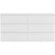 Commode CHELSEA 6 Tiroirs - Couleur blanc mat - L 154 x P 42,2 x H 79,9 cm