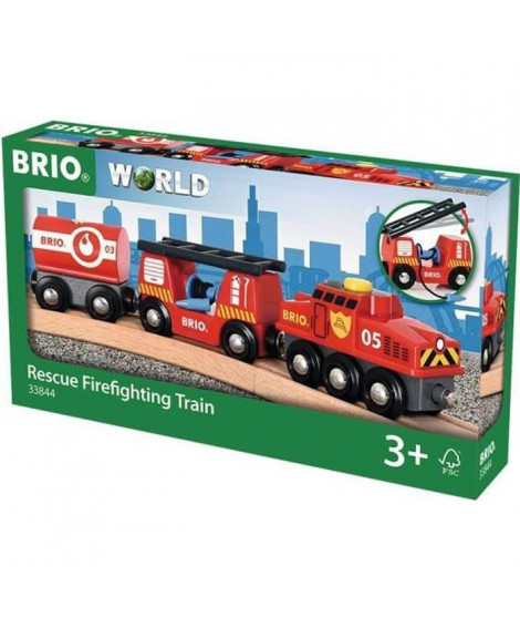 Brio World Train des Pompiers - Accessoire Circuit de train en bois - Ravensburger - Mixte des 3 ans - 33844