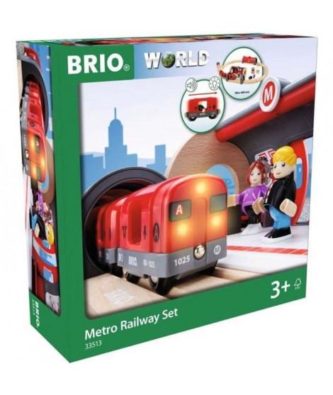 Brio World Circuit Metro - Coffret complet 20 pieces - Circuit de train en bois - Ravensburger - Mixte des 3 ans - 33513