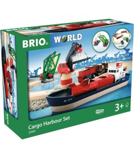 Brio World Circuit d'Activites Portuaires - Coffret complet 16 pieces - Circuit de train en bois - Ravensburger - Des 3 ans -…