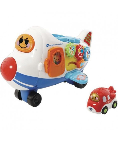 VTECH - Tut Tut Bolides - Mon Super Avion Cargo 2 en 1 + Timon, le P'ti Avion