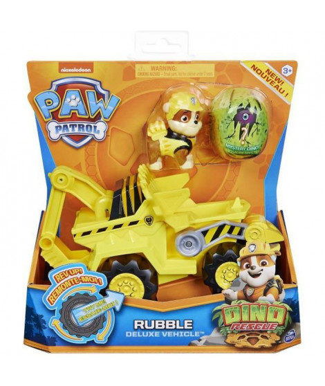 PAT PATROUILLE - VEHICULE + FIGURINE DELUXE RUBEN DINO RESCUE Paw Patrol - 6059519 - Voiture a remonter Jeu Jouet Enfant 3 ans