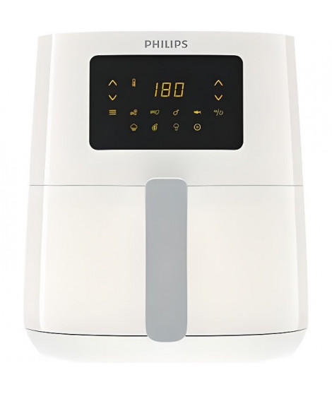 PHILIPS Airfryer Essential Compact Digital HD9252/00, Friteuse sans huile, 0,8kg, Technologie Rapid Air, 7 préréglages, Blanc