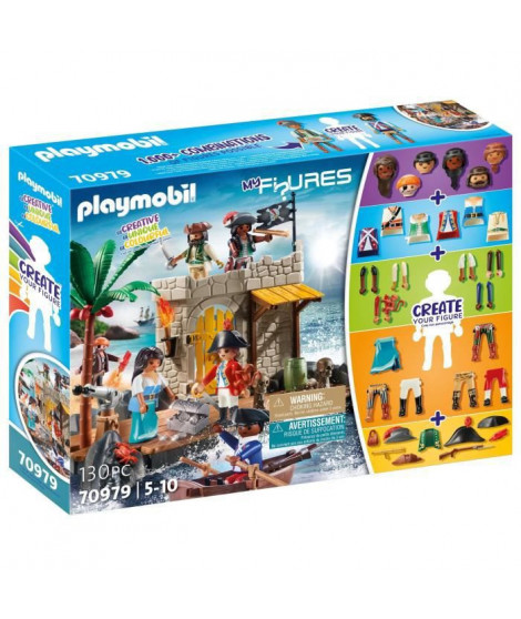 PLAYMOBIL - 70979 - My Figures: Ilôt des pirates - Figures - Combine tes personnages Histoire & Imaginaire