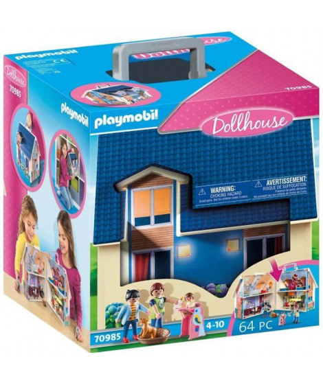 PLAYMOBIL - 70985 - Maison Transportable Bleue