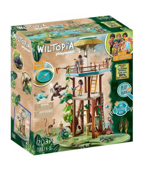 PLAYMOBIL - 71008 - Wiltopia - Tour de recherche avec boussole - Plus de 80% de matériaux recyclés ou biosourcés