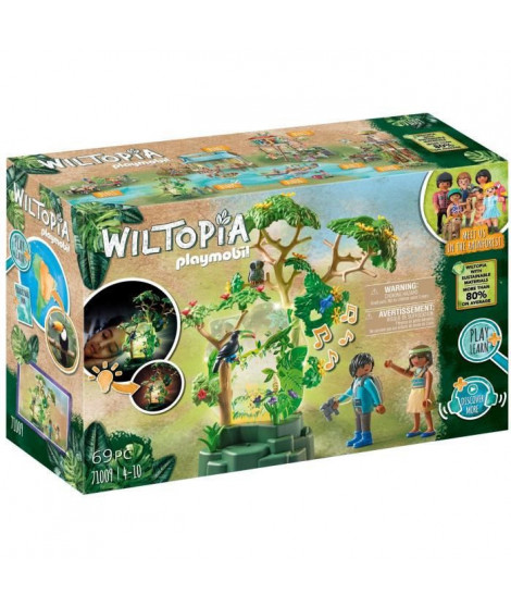 PLAYMOBIL - 71009 - Wiltopia - Foret tropicale avec veilleuse - Plus de 80% de matériaux recyclés ou biosourcés