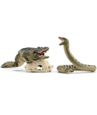 SCHLEICH - Duel Aligator/Anaconda - 42625 - Gamme Wild Life