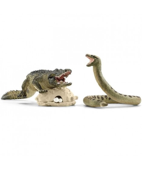 SCHLEICH - Duel Aligator/Anaconda - 42625 - Gamme Wild Life