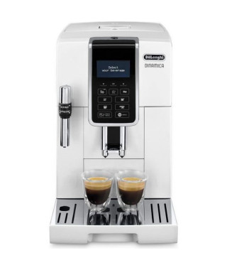 Machine a café automatique DELONGHI Dinamica ECAM 350.35 W - Blanc - Avec buse vapeur Cappuccino - 15 bar