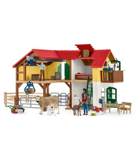 SCHLEICH - Ferme avec étable et animaux - 42407 - Gamme Farm World