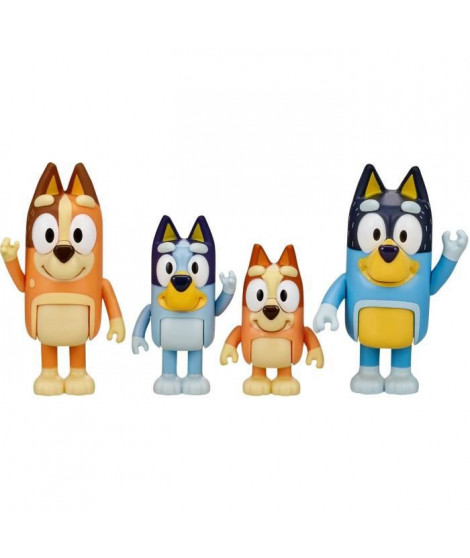 4 figurines de la famille de Bluey au complet - MOOSE TOYS - A partir de 3 ans