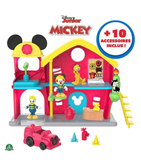 DISNEY - La Caserne de Pompier Mickey 14 pieces - avec fonctions sonores -  Jouet pour enfants des 3 ans - MCC19